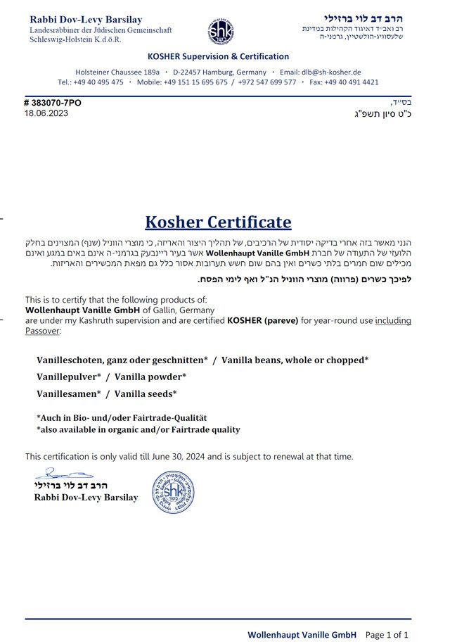 SHK-Kosher (includig Passover)