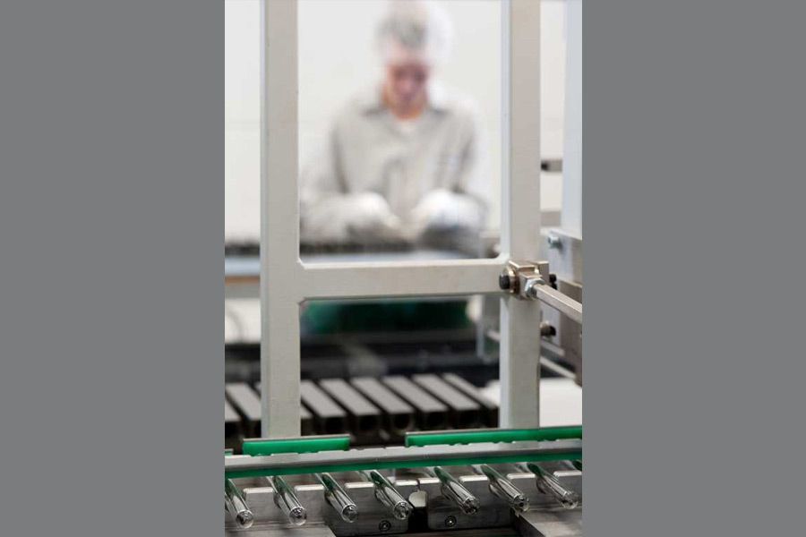 Vanilleschoten-Einsteckmaschine